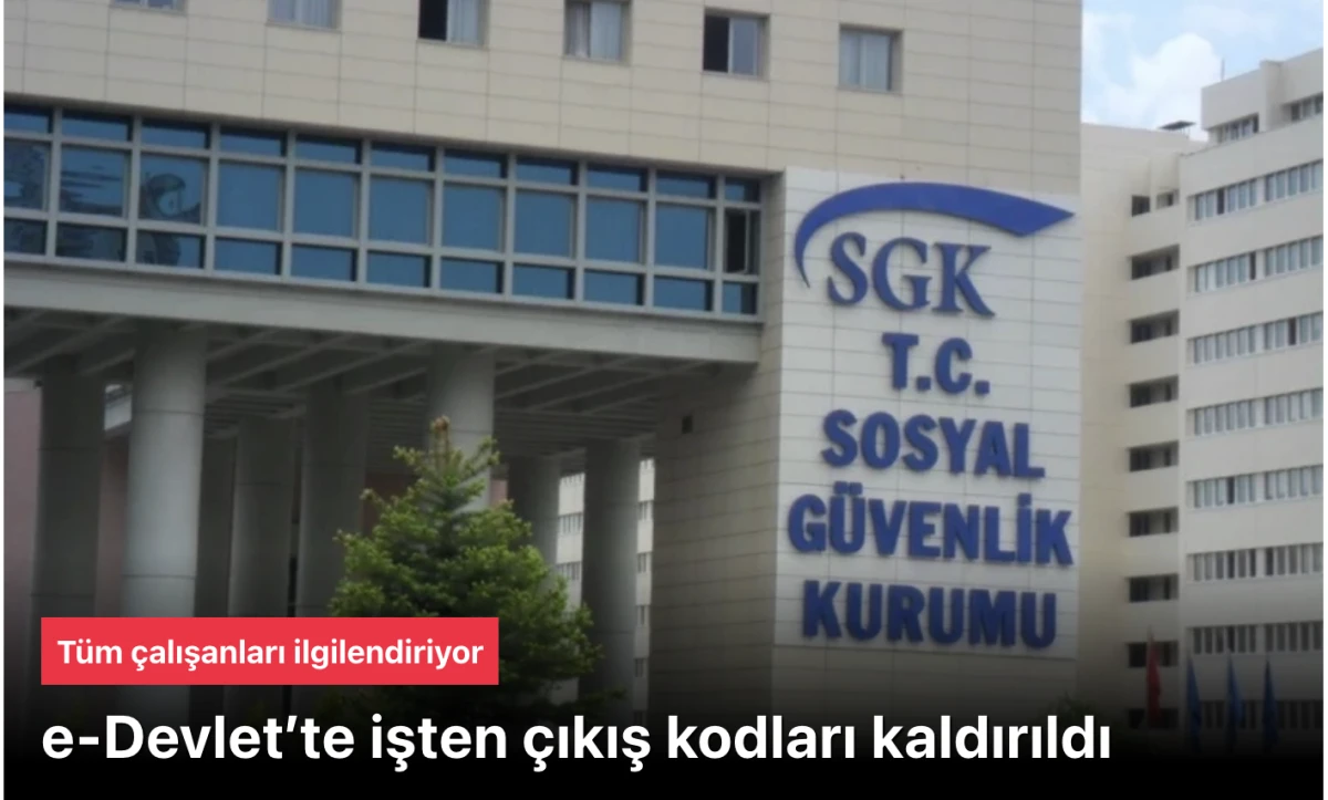 e-Devlet&rsquo;te işten &ccedil;ıkış kodları kaldırıldı